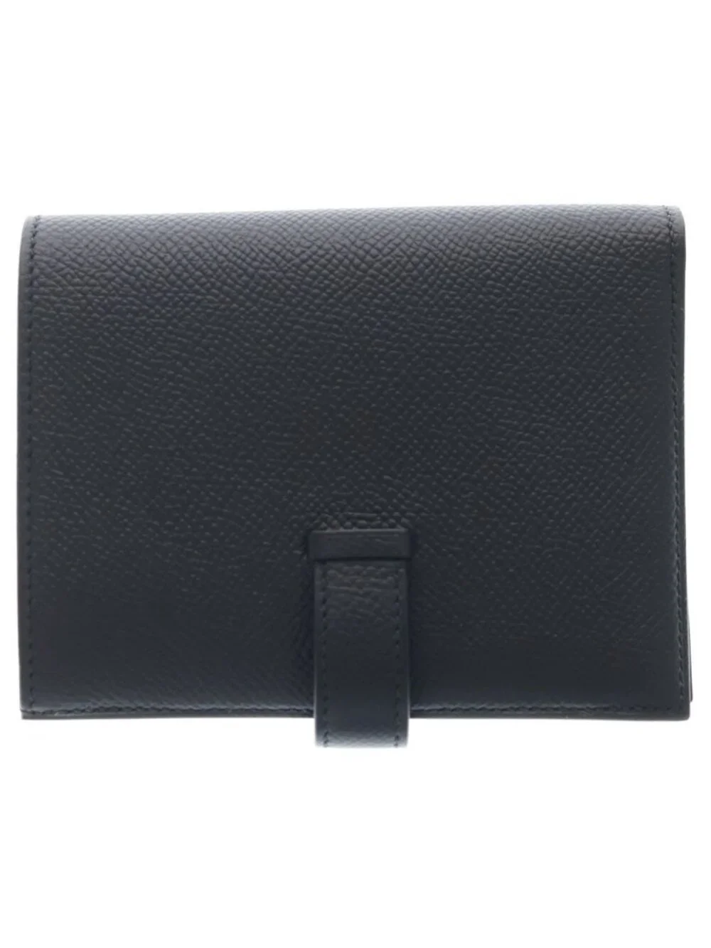 Hermes Bearn Compact Epsom Gold Bifold Wallet Black